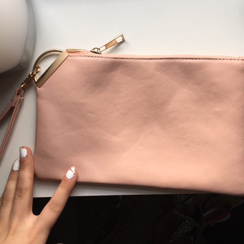 Baby pink clutch
